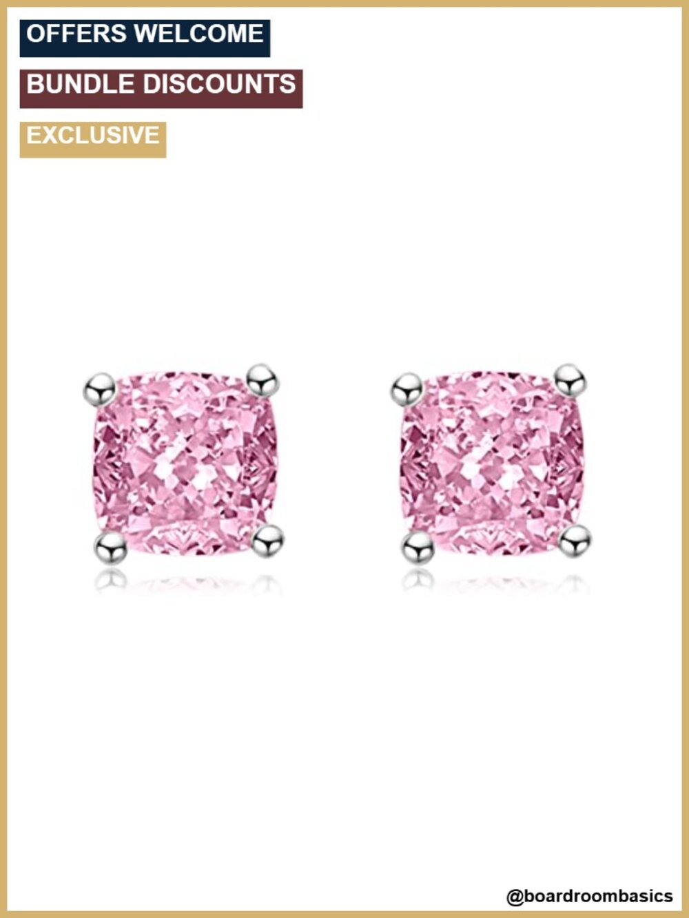925 Sterling Silver CZ Stud Earrings Prong Set Push Back